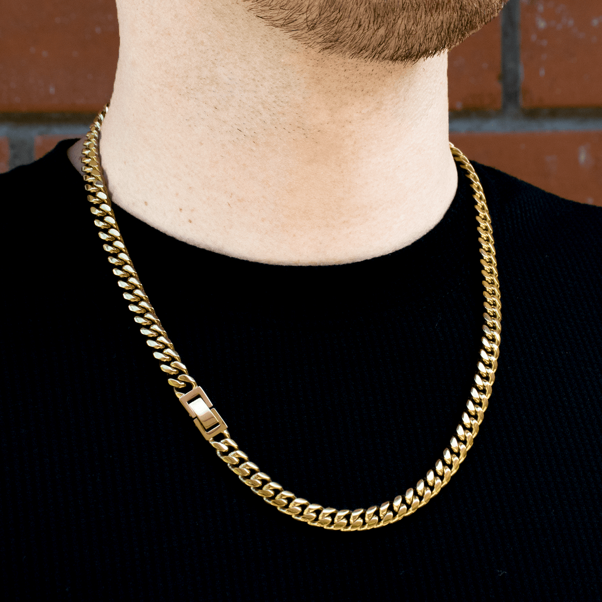Cadena Miami Cuban Gold 8mm – Acero 316L | Lion Luxury