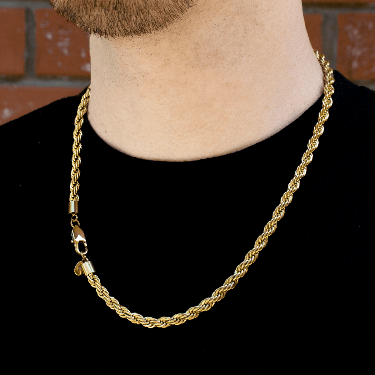Cadena Nudo Gold 6mm – Acero 316L | Lion Luxury