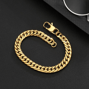 Pulsera Miami Twice Gold 8mm – Acero 316L – detalle 3