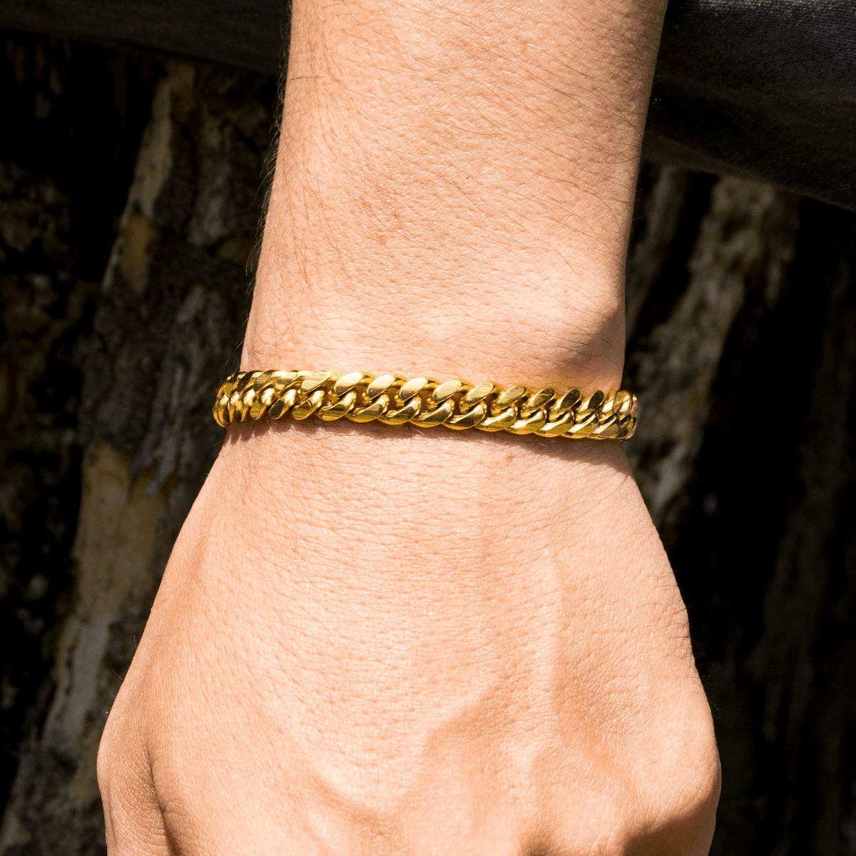Pulsera Miami Cuban Gold 8mm – Acero 316L | Lion Luxury