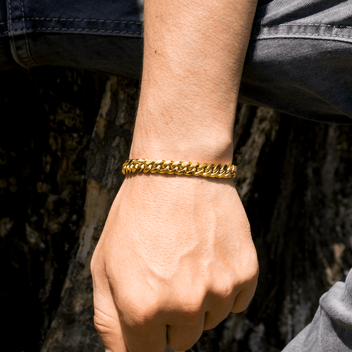 Pulsera Miami Cuban Gold 8mm – Acero 316L – detalle 3