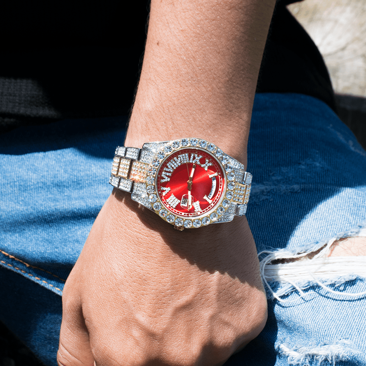 Reloj Imperial VIP Red – Acero 316L con Circonia 5A – detalle 3