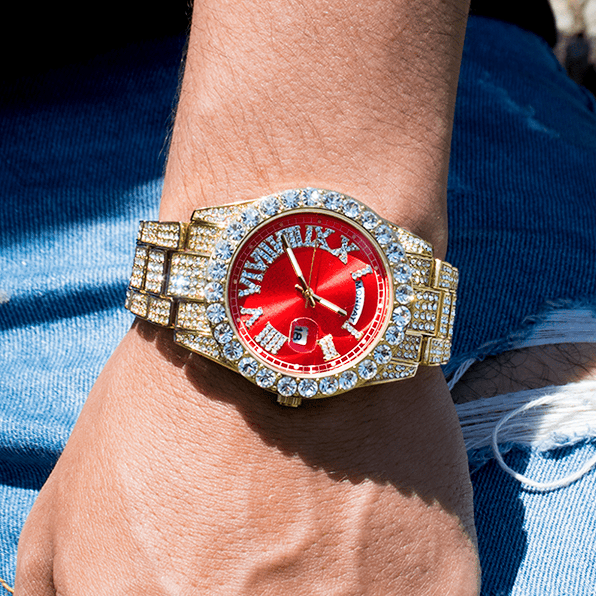 Reloj Imperial Red – Acero 316L con Circonia 5A – detalle 2